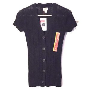 Black button-up sweater